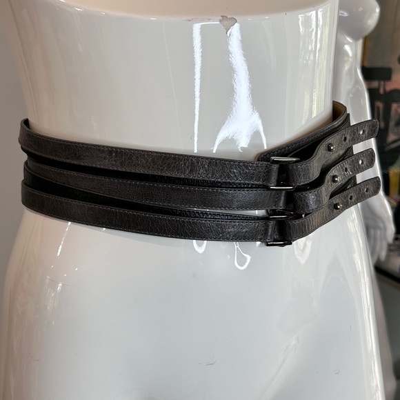 Marc Cain Leather Triple Strap Wide Waist Cincher - Picture 4 of 14